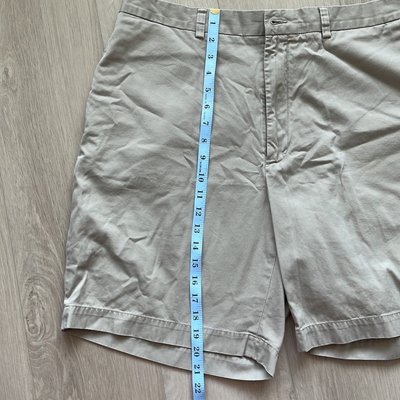 Brooks Brothers 346 Chino Khaki Shorts Mens Size 38 Tan Beige Flat Front Cotton - Picture 7 of 7